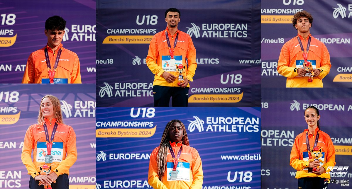 atletismoRFEA's tweet photo. 𝐔𝐧 𝐂𝐚𝐦𝐩𝐞𝐨𝐧𝐚𝐭𝐨 𝐝𝐞 𝐄𝐮𝐫𝐨𝐩𝐚 𝐒𝐮𝐛𝟏𝟖 𝐩𝐚𝐫𝐚 𝐬𝐨𝐧̃𝐚𝐫

#EspañaAtletismo 6⃣ medallas y 1⃣9⃣ finalistas

🥇 Bakr El Asri (2000 m obstáculos) 🚹
🥈 Aarón Ceballos (800 m) 🚹
🥈 Aitana Alonso (Altura) 🚺
🥈 Andrea Njimi Tankeu (Disco) 🚺
🥉 Magno Llopis (Martillo) 🚹
🥉 Nadia Soto (2000 m obstáculos) 🚺

2 récords de España y 1 Mejor Marca Española
19 Mejores Marcas Personales

#BanskaBystrica2024 #PasiónporCompetir

La crónica 🖊️ https://t.co/czv4gHtmVT