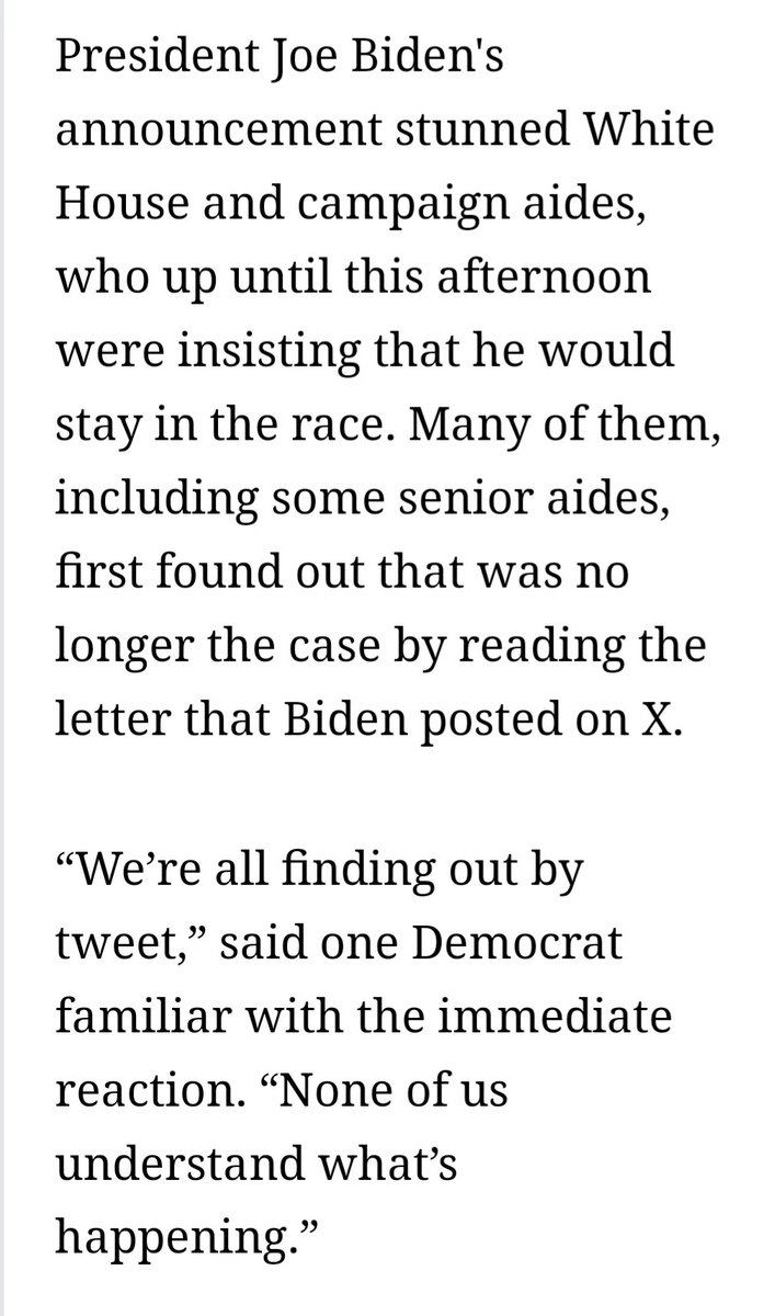 ANALYSIS: Despite media claims that 𝕏 is now "irrelevant", Biden choose to announce that he's dropping out on this platform first.

Infact, many Biden staff have reportedly heard the news from reading the post here.