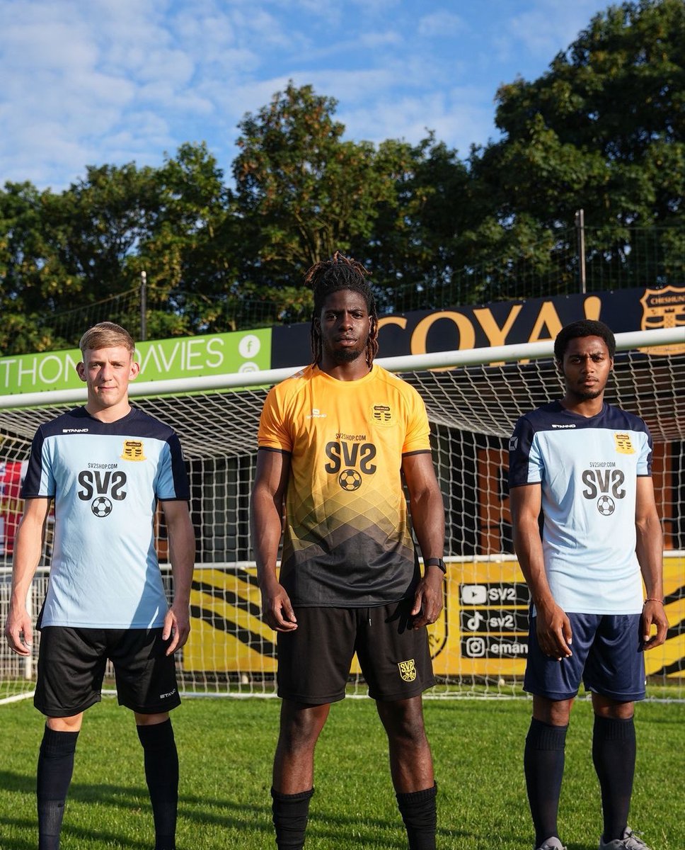 Cheshunt FC (@cheshuntfcscore) on Twitter photo We are delighted to announce <a href="/EmanSV2/">Eman / SV2</a> as our official sponsor for the 24/25 campaign.
New kits on 🔥 We are delighted to announce <a href="/EmanSV2/">Eman / SV2</a> as our official sponsor for the 24/25 campaign.
New kits on 🔥