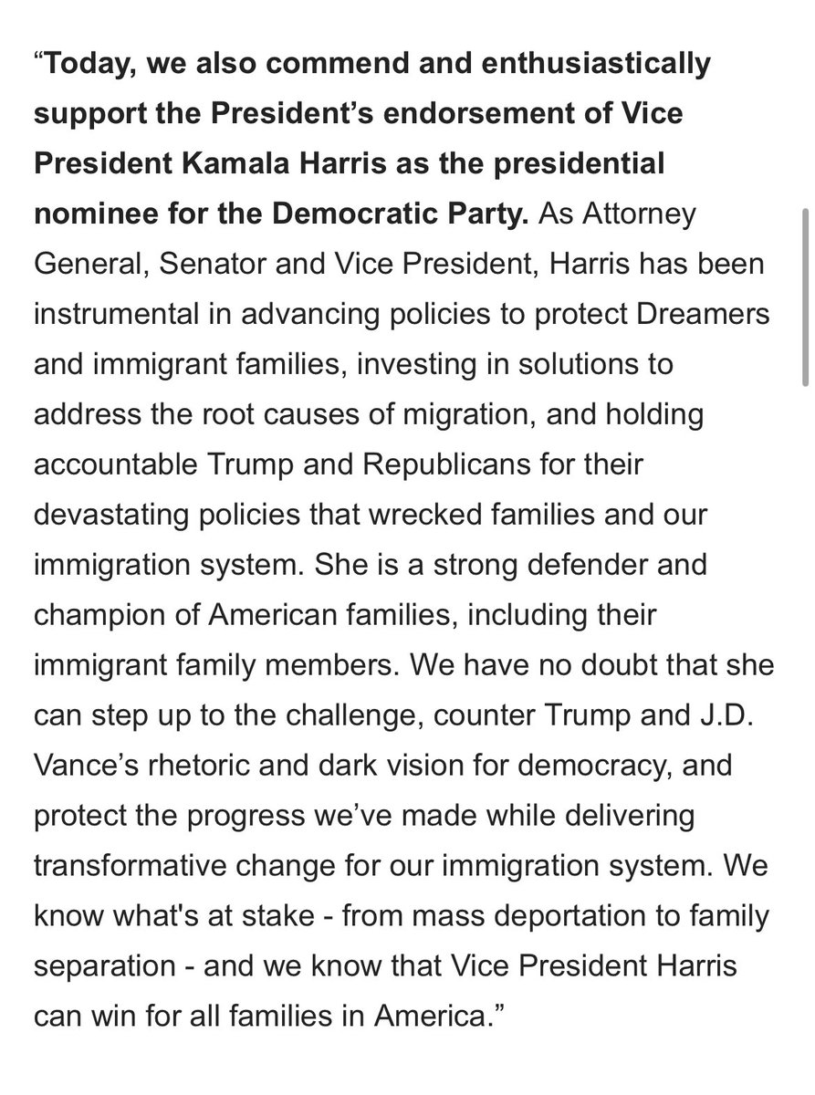ellengilmer's tweet photo. Powerful immigrants’ rights advocacy group Immigration Hub backs Kamala Harris, touting her record as VP, senator and California AG https://t.co/1QZrGzGHCQ