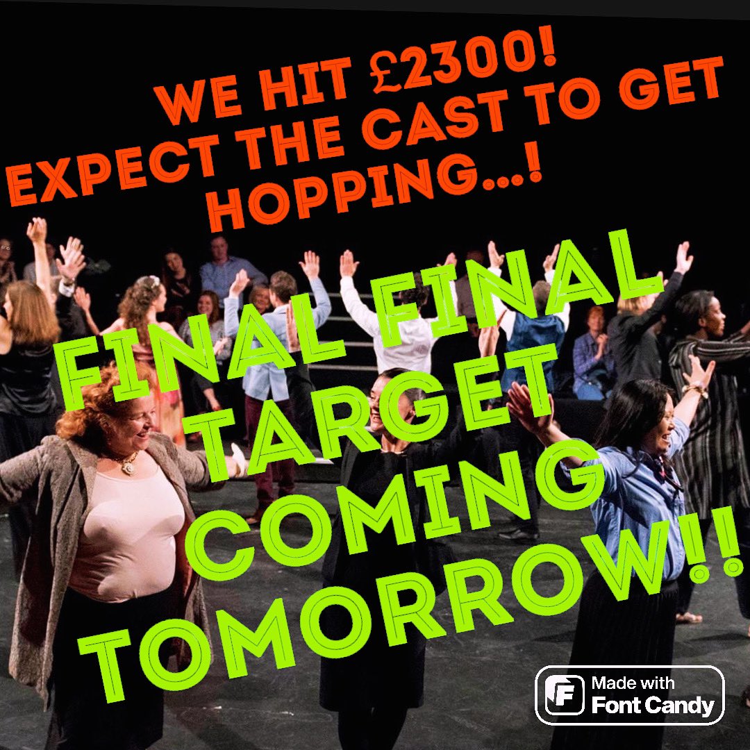 🚨 CROWDFUNDER FINAL DAYS
WE HIT OUR LATEST TARGET!!

Final final target coming tomorrow… 

We’re getting close to our total &amp; need your help to reach it!
Great rewards on offer !
Donate here!
buff.ly/3yyHubU
#Shakespeare