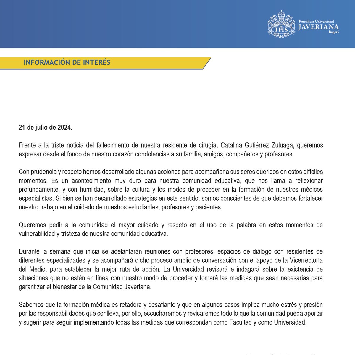UniJaveriana's tweet photo. Información de interés: https://t.co/mRxa3g6Ts8