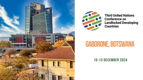 📢 UPDATE on #LLDC3 

📅 Confirmed Dates Announcement

<a href="/UN/">United Nations</a> General Assembly has decided #LLDC3 will be held from 10th to 13th Dec 2024 in Gaborone 🇧🇼

➡️ Stay tuned for further updates!   
un.org/en/landlocked