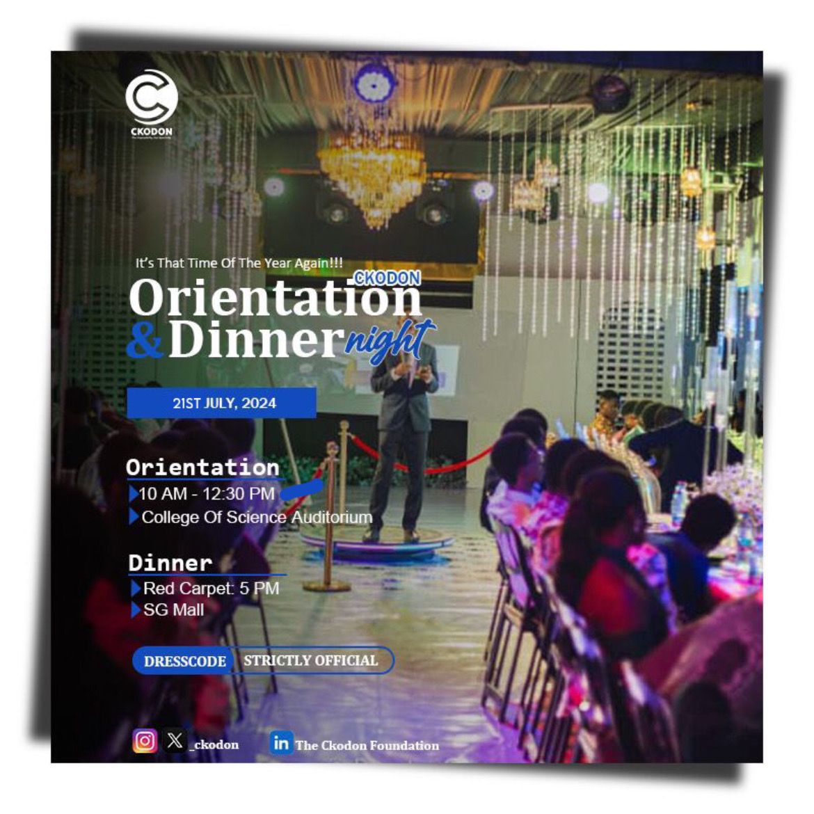 _ckodon's tweet photo. Happening is the Ckodon Dinner 🔥🔥🔥

#CkodonOrientationWeekend https://t.co/t0lEgybi0Y