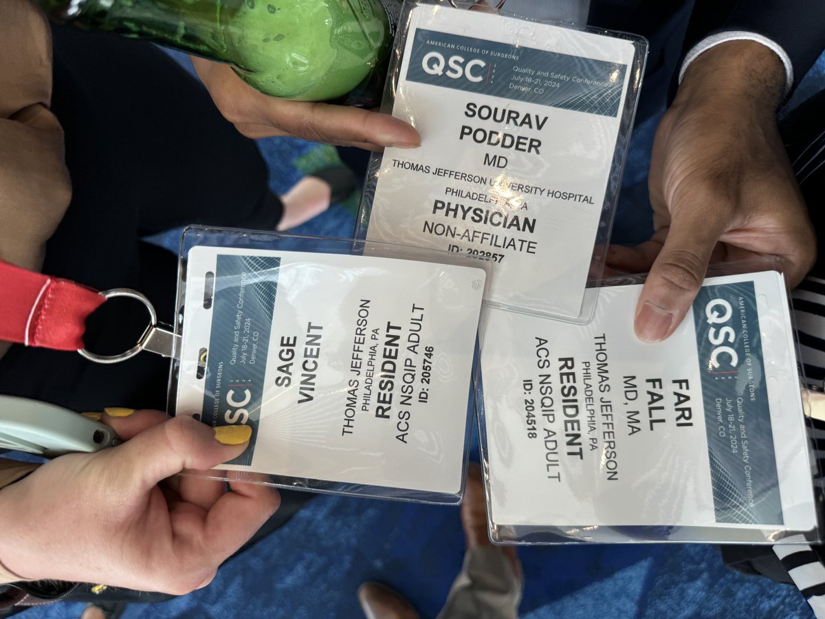 Honored to have spent the weekend representing <a href="/JEFFsurgery/">Jefferson Surgery</a> and <a href="/Nemours/">Nemours Children's Health</a> at the @ACSQS2024 with 2 podium and 1 poster presentation
