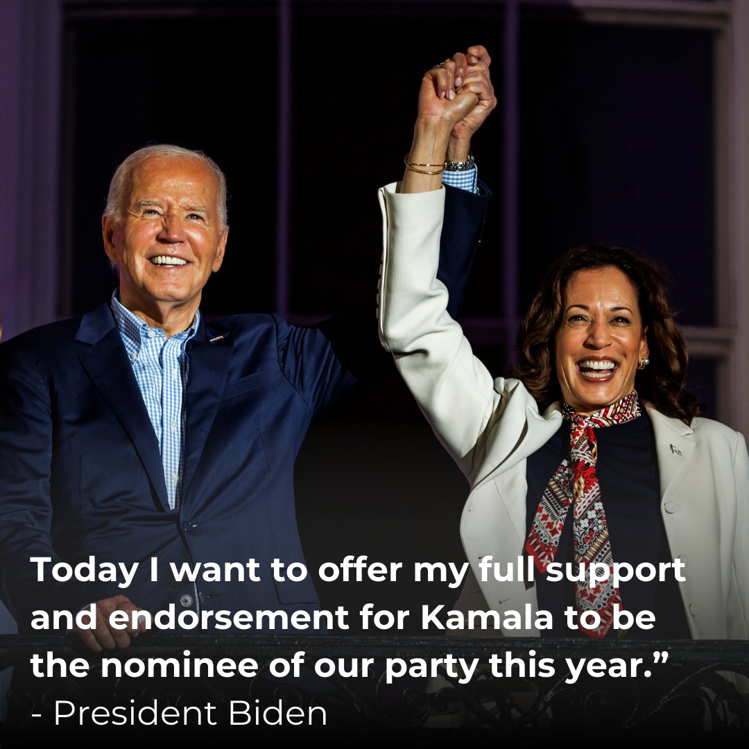 President Joe Biden steps down and endorses Vice President Kamala Harris to be the Democratic nominee. (Photo by Samuel Corum/Getty Images)
