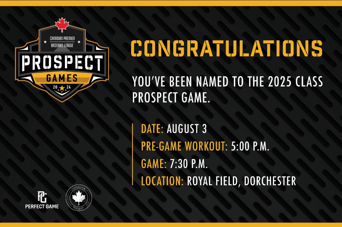 Matteo Sersta (@serstamatteo) on Twitter photo Thank you to the <a href="/CPBLeague/">CPBL</a> for selecting me into the Prospect Games. Grateful for the opportunity!
<a href="/Prembaseball/">Mike Alberts</a>
<a href="/_Titans_BC/">Titans Baseball Club</a>
<a href="/PG_Uncommitted/">PG_Uncommitted</a>
@PBR_Uncommitted Thank you to the <a href="/CPBLeague/">CPBL</a> for selecting me into the Prospect Games. Grateful for the opportunity!
<a href="/Prembaseball/">Mike Alberts</a>
<a href="/_Titans_BC/">Titans Baseball Club</a>
<a href="/PG_Uncommitted/">PG_Uncommitted</a>
@PBR_Uncommitted