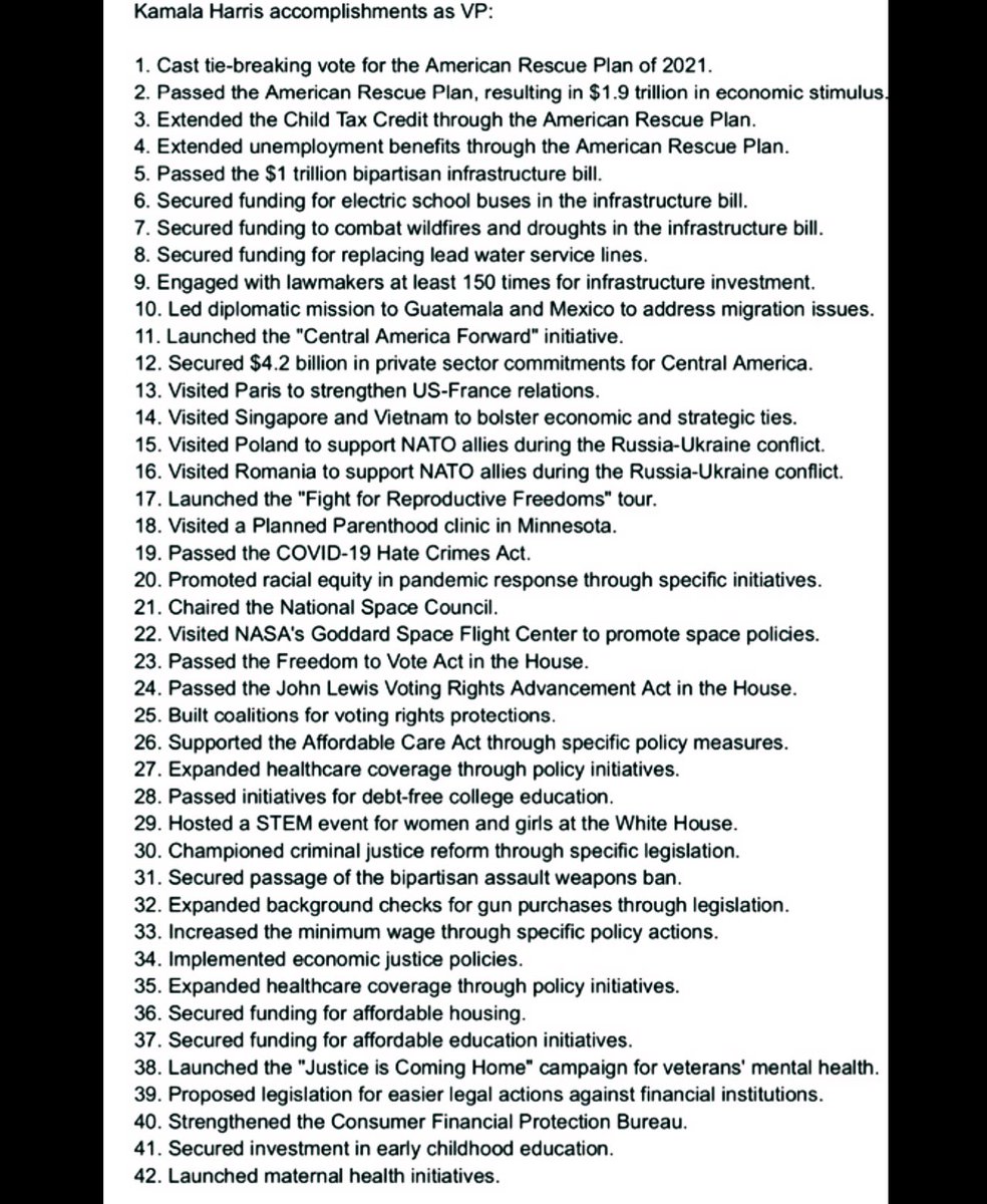 “I mean, what has Kamala Harris even accomplished as Vice President anyway?!?”

I’m so glad you asked! Get comfortable🧵

(1/2)
