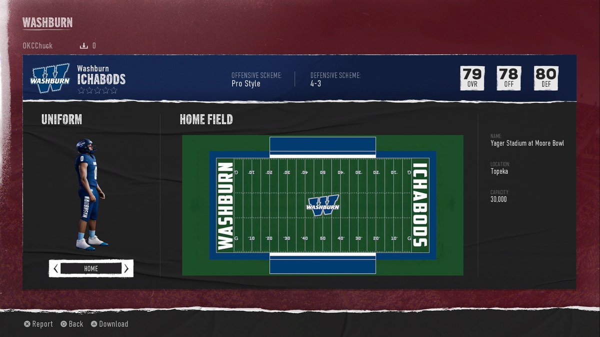 ChuckChaneyBCTG's tweet image. The ichabods are live 

User: okcchuck
Keyword: Washburn 

So.. EA did not like the script “Bods” so I went the year they ran the W on the helmet. Kept saying it was offensive 

@IchabodFTBL @liamkeating7