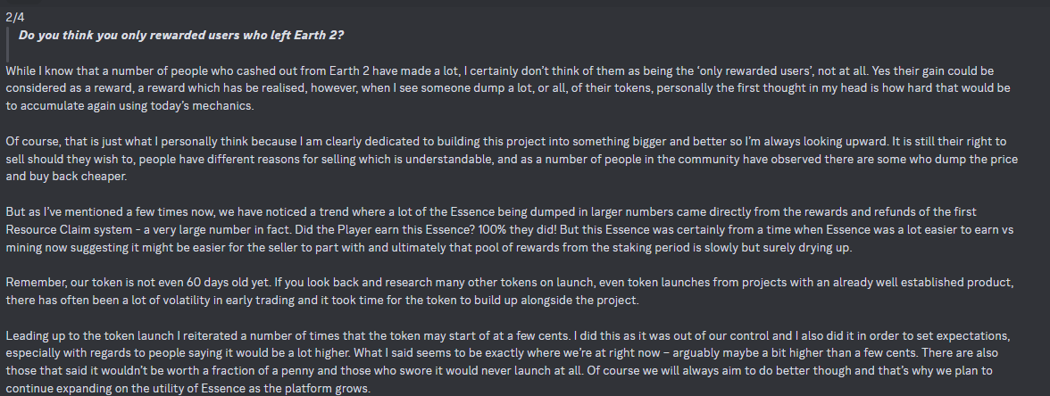 E2News's tweet photo. New Essence staking system inbound on #Earth2 for Essence and Land Holders. 
Players will be able to load up their Mentars with Essence which will allow Mentars to attract more Ether, thus increasing the Ether production from such land (esp larger properties). 

Shane also mentioned earlier how Earth 2 land has only grown in utility. Holding land over a period of time has allowed players to mine Ether (incl. civilians), Essence - from Ether, helped host/build Cydroids from Essence, Produce Jewels and Resources. 

Essence by itself has increasing utility which includes:- Ability to power Cydroids for Raiding and Resource Prospecting, Allows users to stake on Resource and Content submission claims thus offering an opportunity to earn ROI on Essence held, Allows jewel improvements (to power various boosts), Powers land upgrades for increasing Ether production