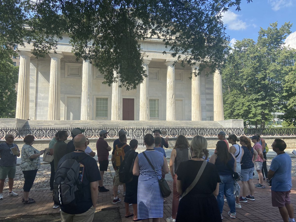 SarahEHarris2's tweet photo. Kicking off week two of our NEH Landmarks: Exploring the First Amendment institute. A lovely day to explore Philadelphia with a fantastic group of educators. #NEHGrant #NEHWhyHere #NCCed https://t.co/pSQOq4XxHT