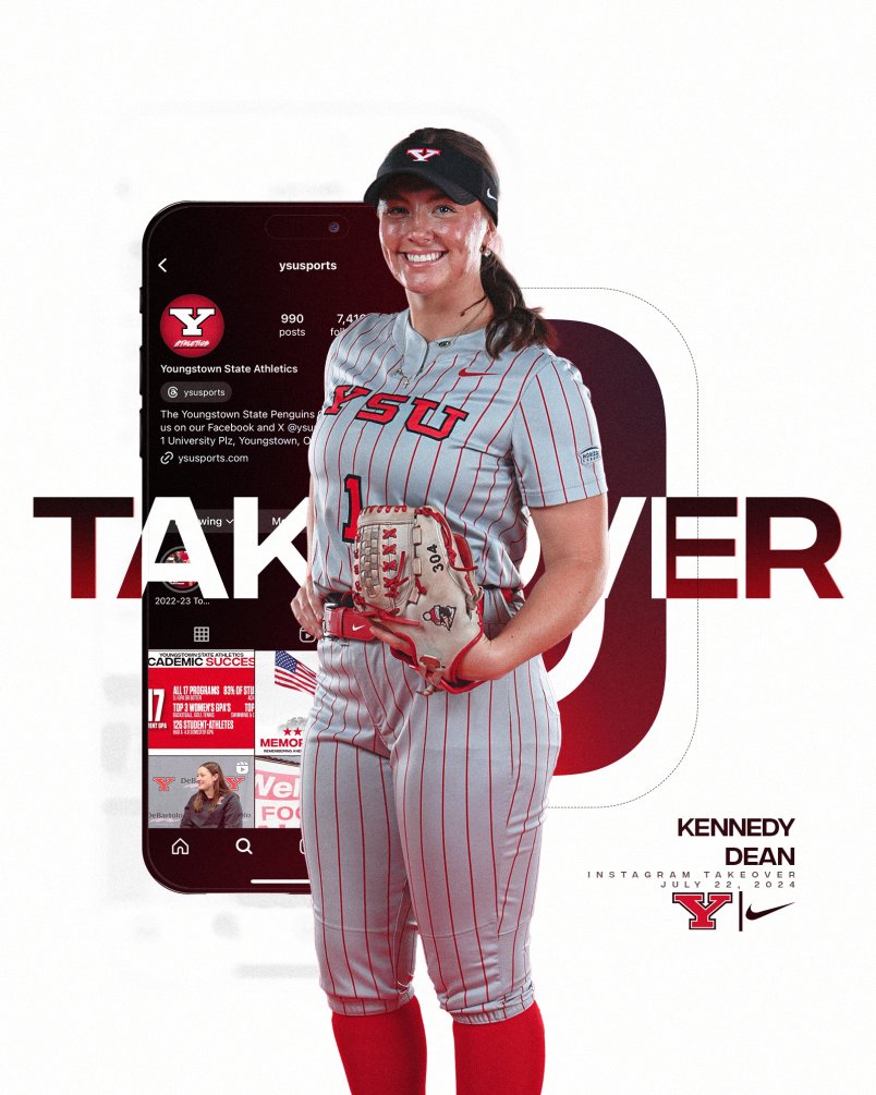 🚨  IG Story Takeover Tomorrow 🚨 

Be sure to head over to our <a href="/YSUsports/">Youngstown State Penguins</a> Instagram Story tomorrow as softball student-athlete Kennedy Dean takes over.

#GoGuins🐧
