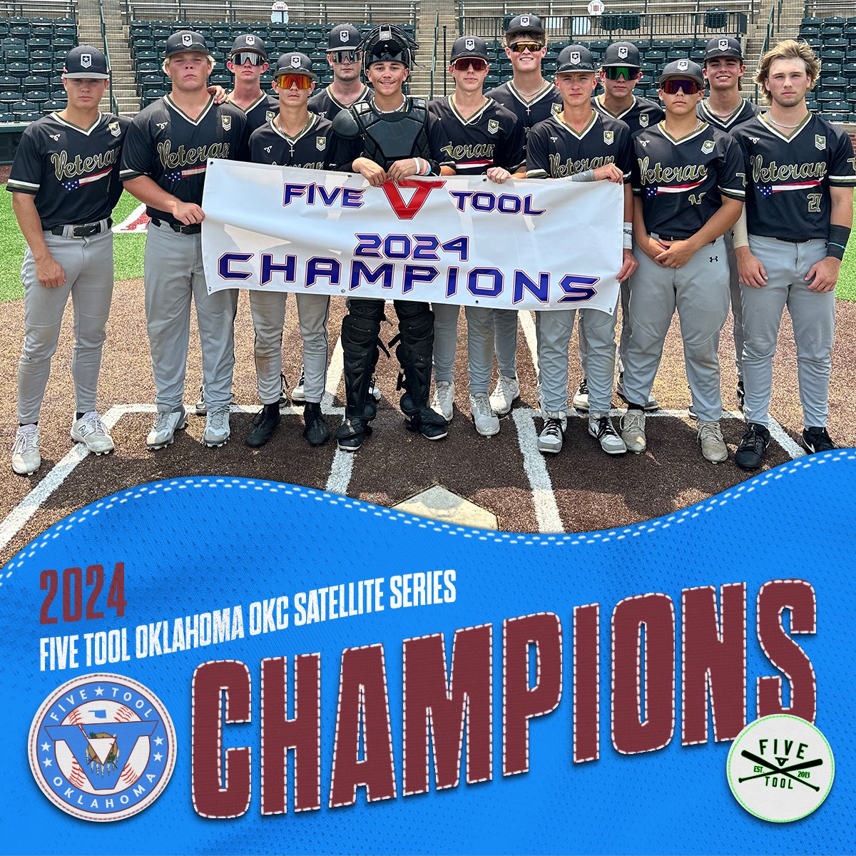 Five Tool Oklahoma (@fivetoolok) on Twitter photo 🏆CHAMPIONS🏆
Congrats to <a href="/TeamVeteranBat/">Team Veteran Bat Company</a> 15U on winning the 15U
<a href="/FiveTool/">Five Tool Baseball</a> Oklahoma OKC Satellite Series!
#WatchEm 🏆CHAMPIONS🏆
Congrats to <a href="/TeamVeteranBat/">Team Veteran Bat Company</a> 15U on winning the 15U
<a href="/FiveTool/">Five Tool Baseball</a> Oklahoma OKC Satellite Series!
#WatchEm