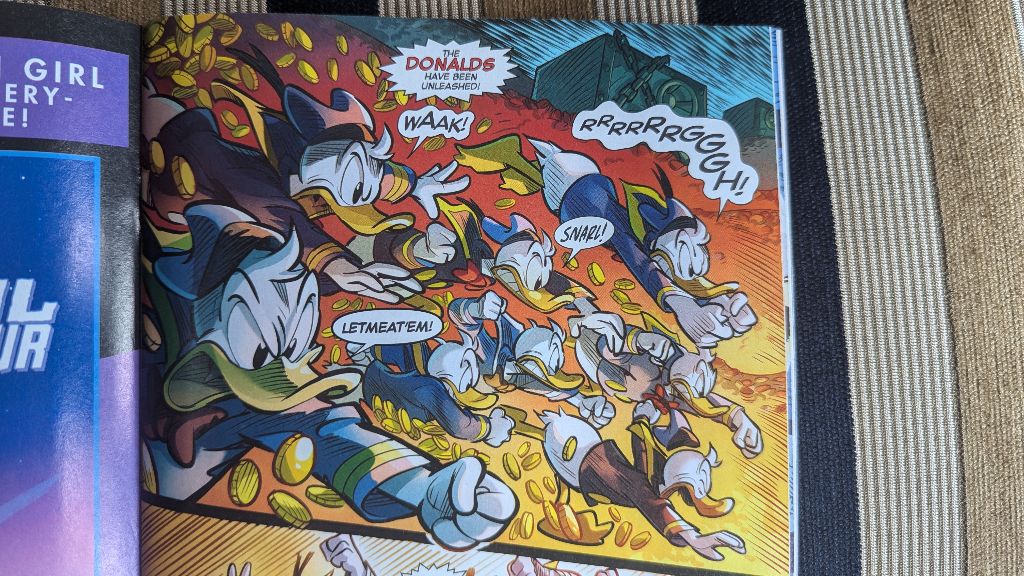 quacketeer's tweet photo. Today I finally had time to read Uncle Scrooge and the Infinity Dime. Had to get used to the style, but after a few panels I started enjoying it. The story is really well written. The addition of the nostalgia was nicely done as well #DuckTalk https://t.co/RXmAIHbVGT