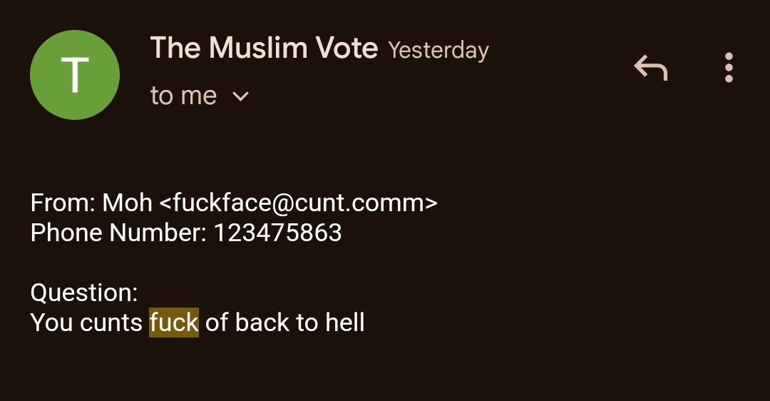 themuslimvoteuk's tweet photo. We have been inundated with hate mail, including threats and vile messages. This surge in Islamophobia is a direct response to the divisive rhetoric spread by certain political figures. https://t.co/10iBuHghAC