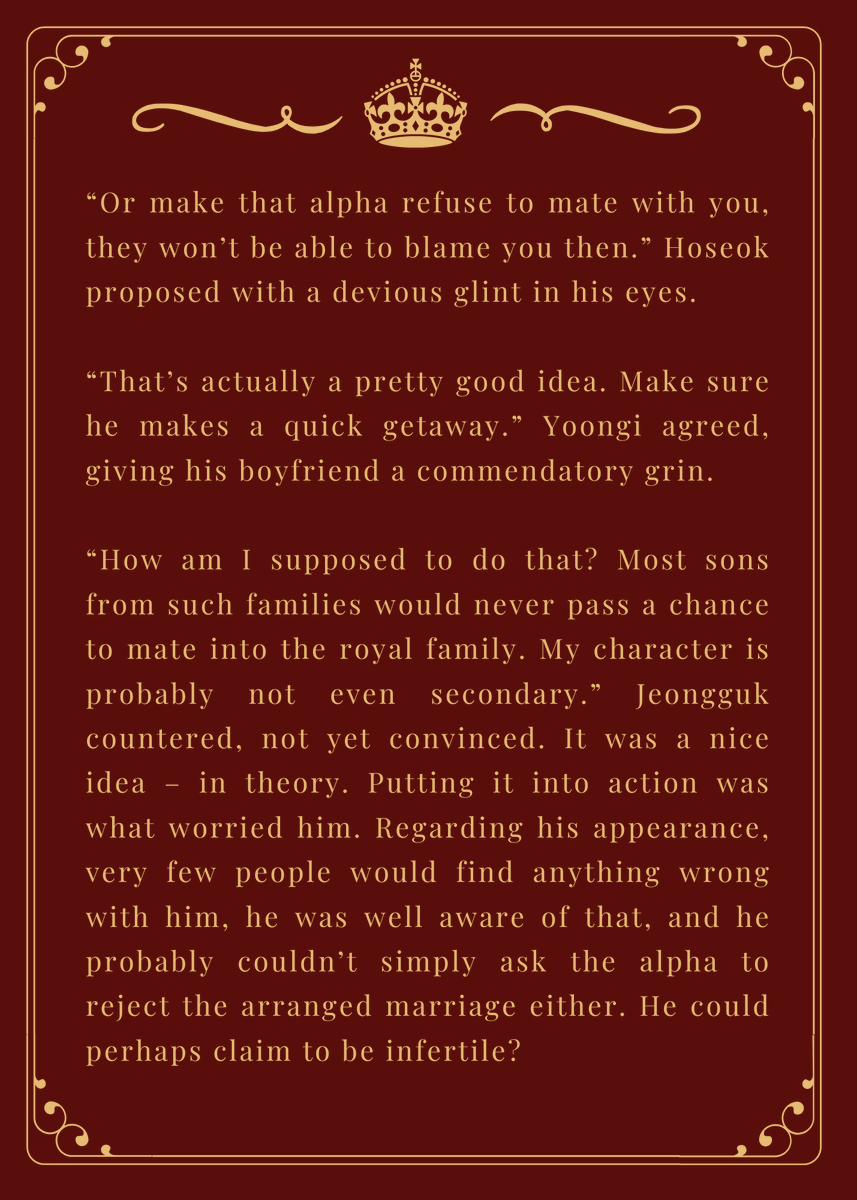 ChipCookie23's tweet photo. Hello friends and enemies, it's #wipwednesday again and for today I prepared another snippet of my still ongoing @KookminRoyals fic for you: https://t.co/Qbulwu9UPu