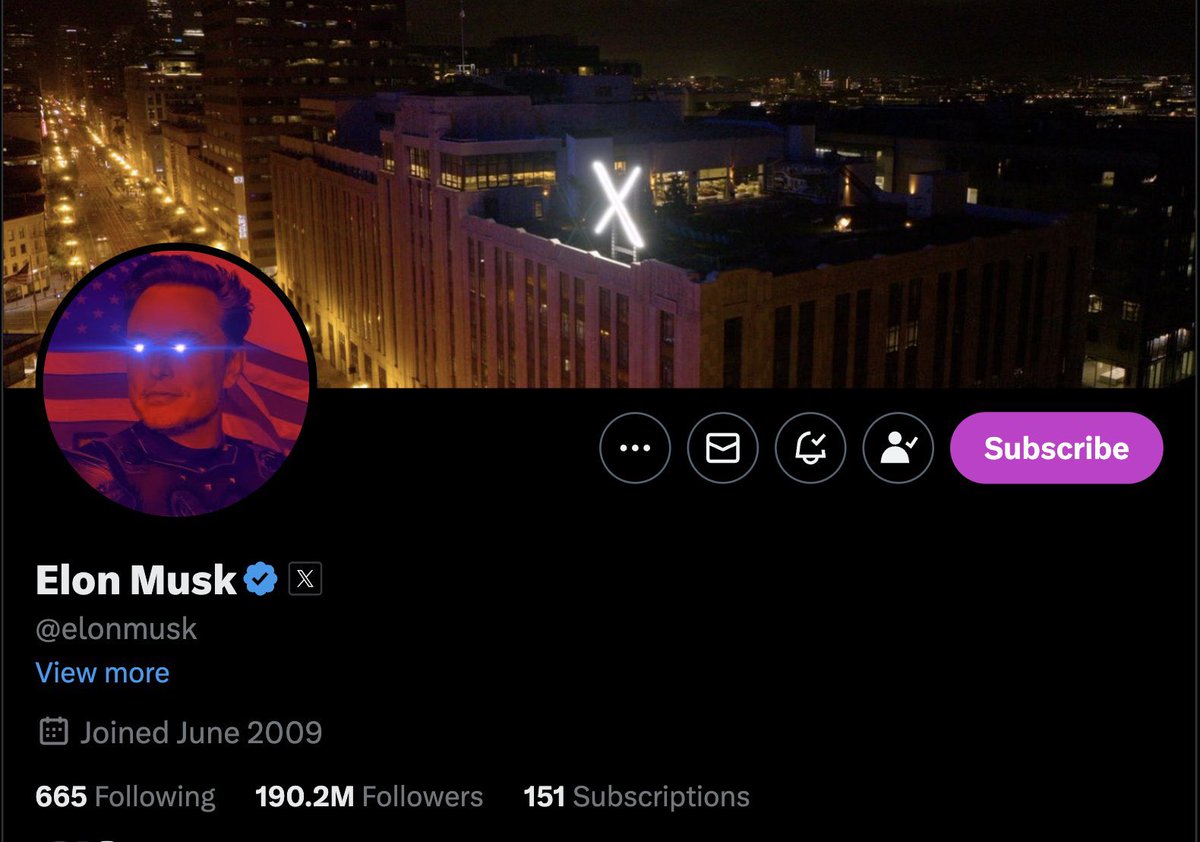 JUST IN: Elon Musk adds laser eyes to his X profile picture.