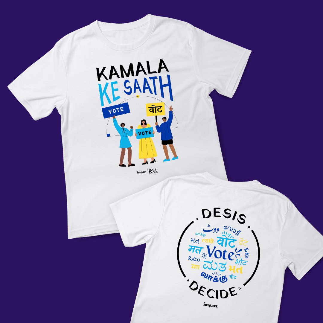 IA_Impact's tweet photo. LET'S GOOOO!!!!! We're thrilled to join President Biden in throwing our unequivocal support behind @KamalaHarris for President.

Visit https://t.co/NsMkZD2UZ4 to show your support for the first Indian American president, and get your exclusive "Kamala ke Saath" t-shirt today!!! https://t.co/meYDOwmFCO