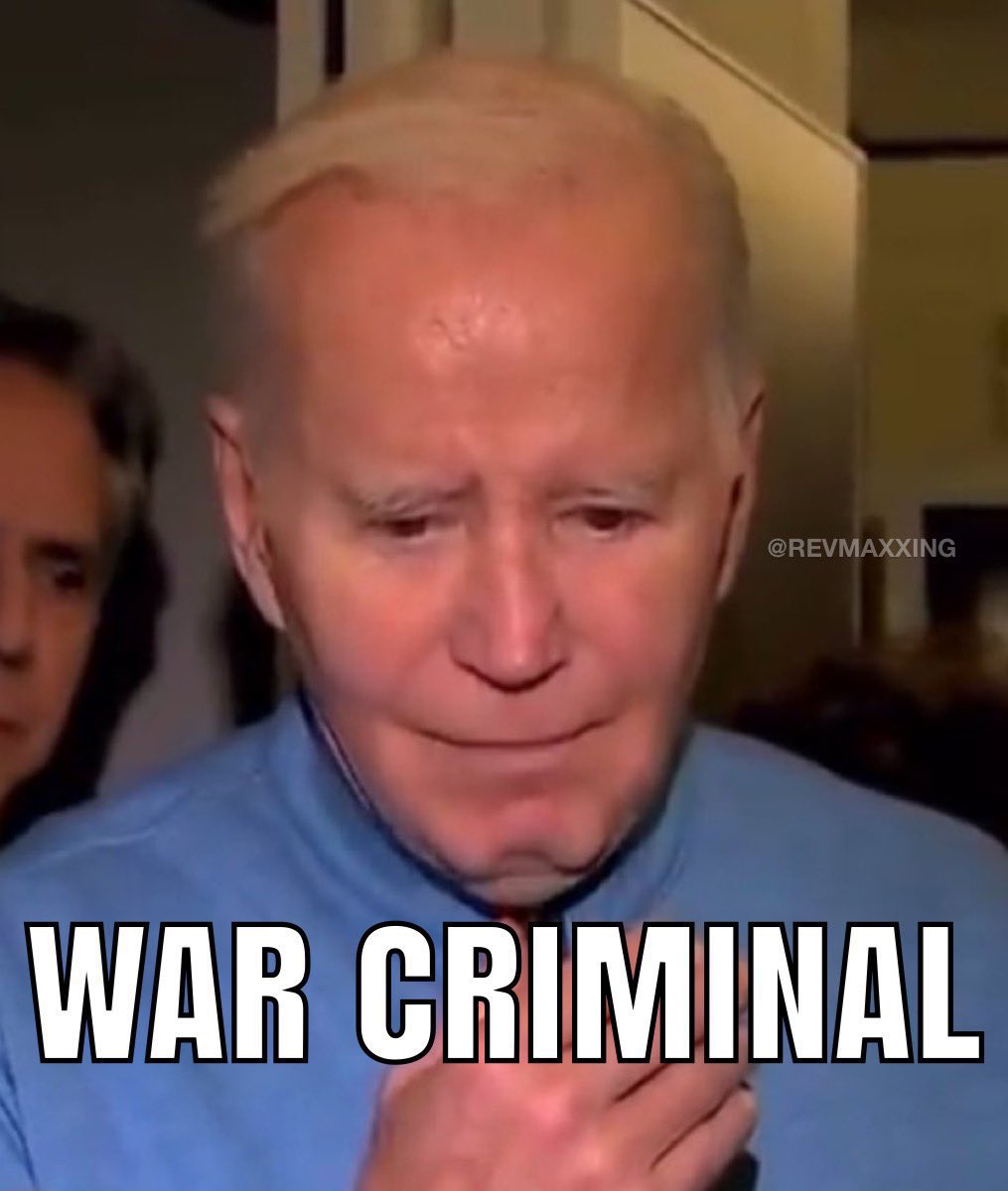 REVMAXXING's tweet photo. Joe Biden is a war criminal.

Do you agree? https://t.co/PNzmMj2Vfb