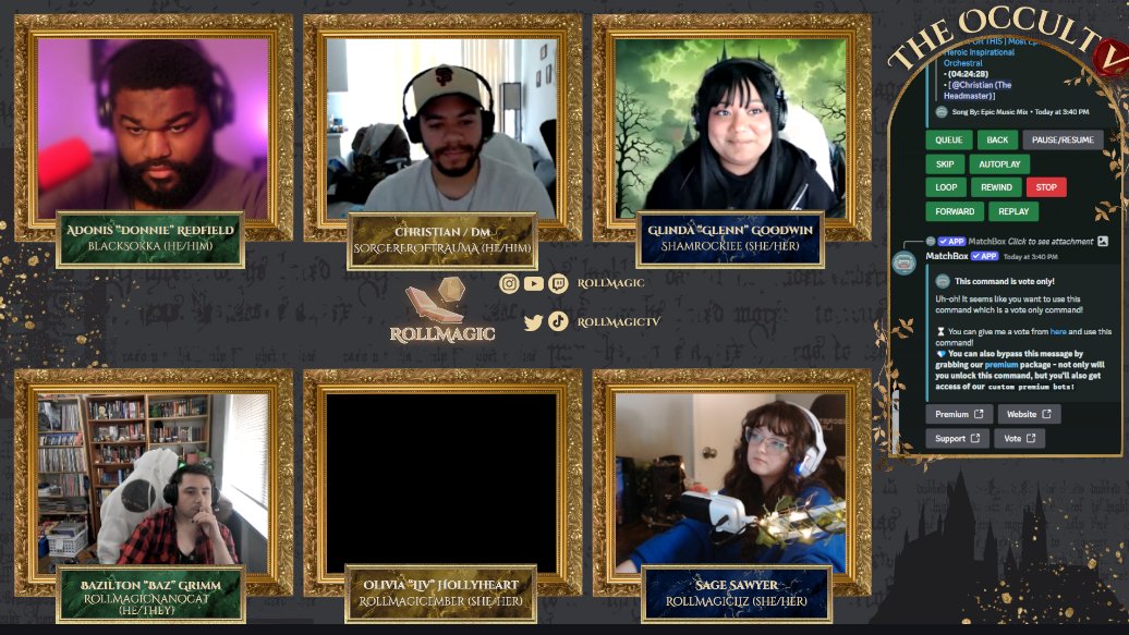 RollMagicTV's tweet photo. Come watch as we end the campaign and journey of the Occult V! Thank you all truly for joining us for this journey!  

Live NOW to cast some spells and tell some tales!

https://t.co/n7AlerWUMv https://t.co/TkFf7IwfLK