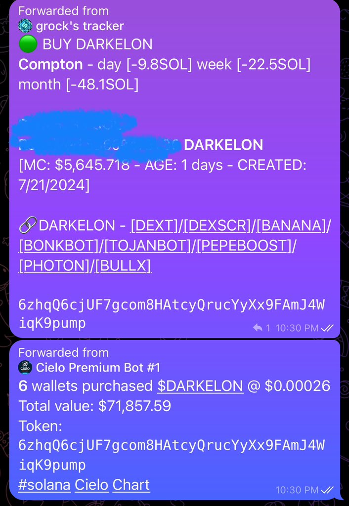 $darkelon currently at $3.5m market cap

We caught it at $5k on the individual tracker (700x)

Missed the individual tracker? No worries, our multi wallet tracker still caught it at $250k (14x)

More spots opening up this week? 🤫