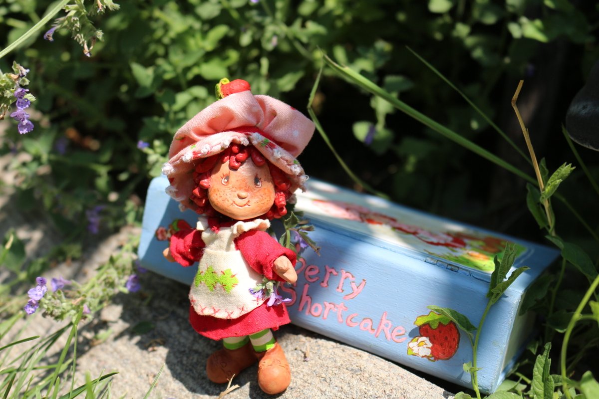 gingerpink11's tweet photo. the brainrot took over #strawberryshortcake #vintagebook #vintagestrawberryshortcake #clay #polymerclay #keychain #vintageart #sculpture https://t.co/iFjOfpymwC