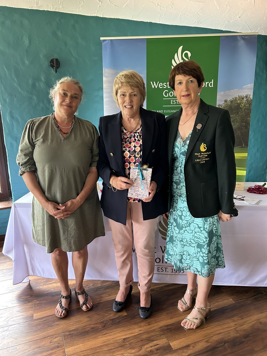 Congratulations to all the prize winners from today’s Ladies Joan Curran Memorial competition.
Winner Eithne Ashby 42pts
2nd Christine Fogarty 41pts
Gross Mary Lou Carroll 
3rd Mary Fahey 35pts