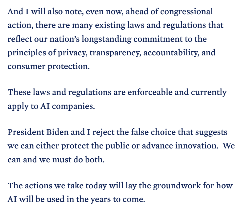 You think AI just fell out of a coconut tree? It exists in the context of all the laws in which we live and the regulations that came before it