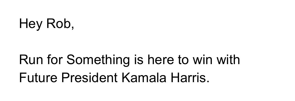 Bravo, <a href="/runforsomething/">Run for Something</a> - this is how it’s done.