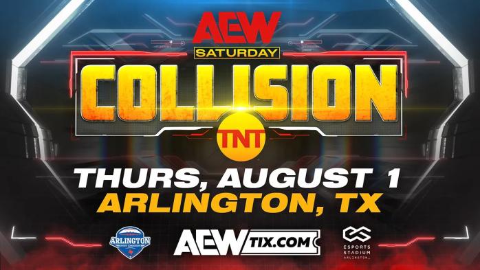 TIMWrestling's tweet photo. AEW y TNT decidieron cambiar el horario del #AEWCollision #CollisionCL que coincide con Summerslam, irá dos horas antes de que comience el show de WWE.

Los peores números de Collision de este año fueron cuando se enfrentó a los PLE de WWE, por lo que se entiende. https://t.co/MwGDzrDo5V
