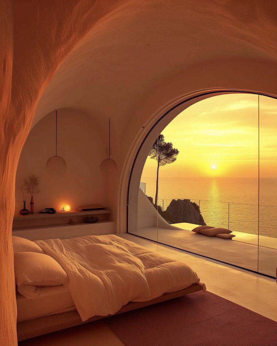 HOUSEPORN___'s tweet photo. Bedroom view. https://t.co/oehuDnvuSa