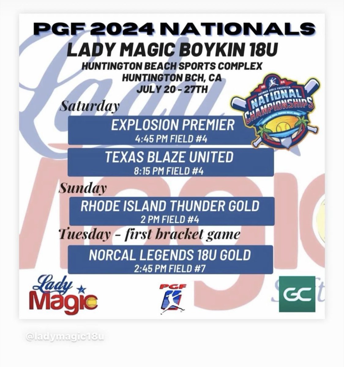 Last <a href="/PGFnetwork/">PGF</a> championship tournament!  Let’s goooo Magic!! @ladymagic_18u