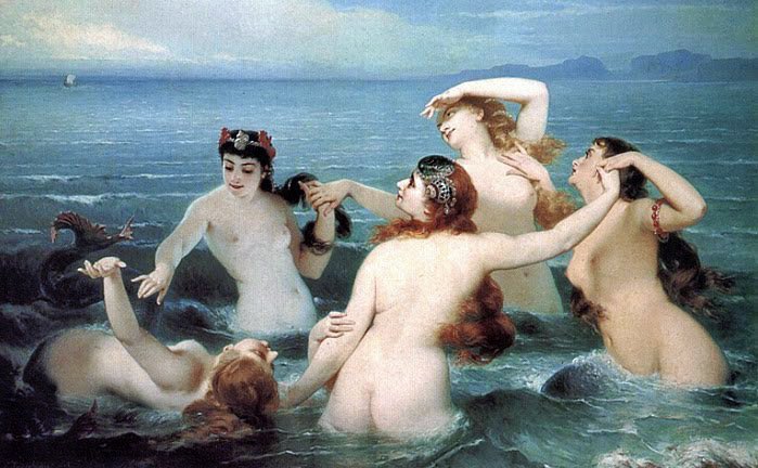 “Mermaids Frolicking in the Sea” a.k.a. “The Dance of the Sea” by Charles Edouard Boutibonne.