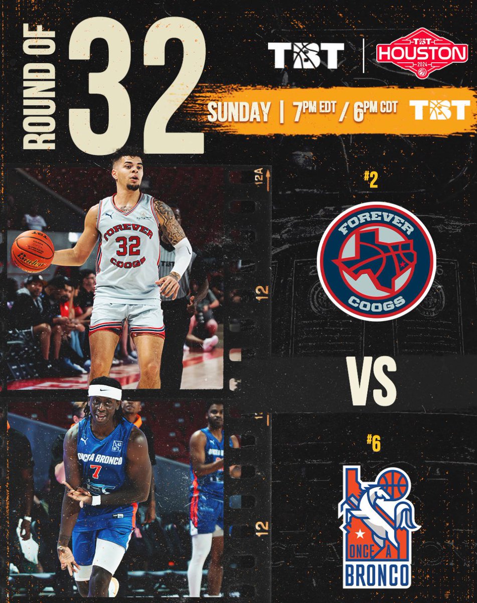 🚨Just under two hours until tip, who’s ready???

📍- Houston, Texas
🕔- 5 PM
📺- thetournament.com/watchtbt
📊- tbt-stats.com/sports/mbkb/20…