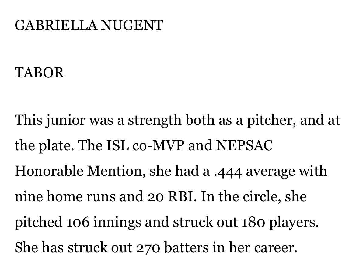 Excited to be named Boston Herald and Boston Globe All Scholastic! Thank you for the write ups! 
<a href="/BGlobeSports/">Boston Globe Sports</a> 
<a href="/bostonherald/">Boston Herald</a>