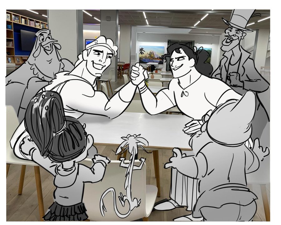 DisneyAPromos's tweet photo. ‘ONCE UPON A STUDIO’ director Dan Abraham shared his initial concept for the end credits of the short: Additional photos.

“The reality was, to do it this way, the credits probably would have been longer than the actual short” https://t.co/ZqrQuY5naR