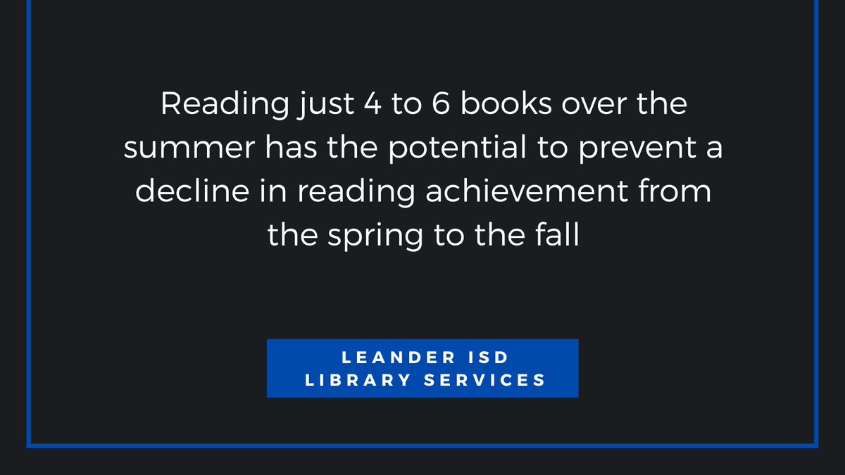 LeanderISD_Lib's tweet photo. The reading wellness of our #1LISD students matters - what books are you reading this summer? #leanderisdlib https://t.co/YLnjSeJjCo