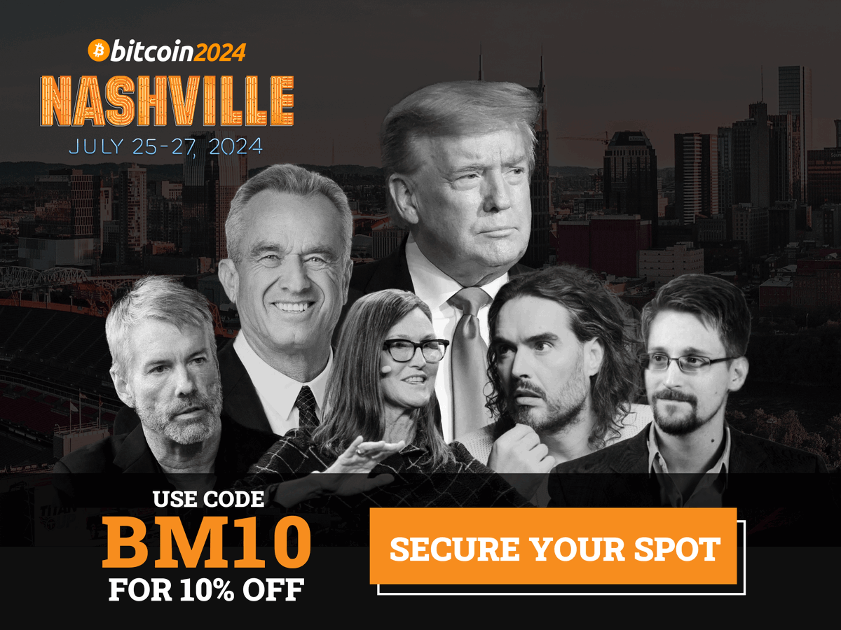 TheBitcoinConf GET READY FOR THE BIGGEST #BITCOIN CONFERENCE IN HISTORY 🚀  💥 July 25-27 in Nashville, TN 💥 🎟️👉 https://t.co/T1TUu6iFgq