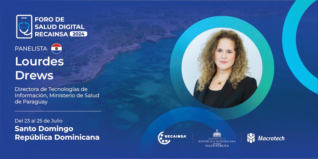 RECAINSAnetwork's tweet photo. ¡Presentamos a Lourdes Drews, Directora de Tecnologías de Información en el Ministerio de Salud de Paraguay, como panelista en nuestro #FSD2024!  No te pierdas la oportunidad y regístrate en https://t.co/27bFFW9MUG para ser parte de la transformación de la salud digital https://t.co/pNb3xQ9lqK