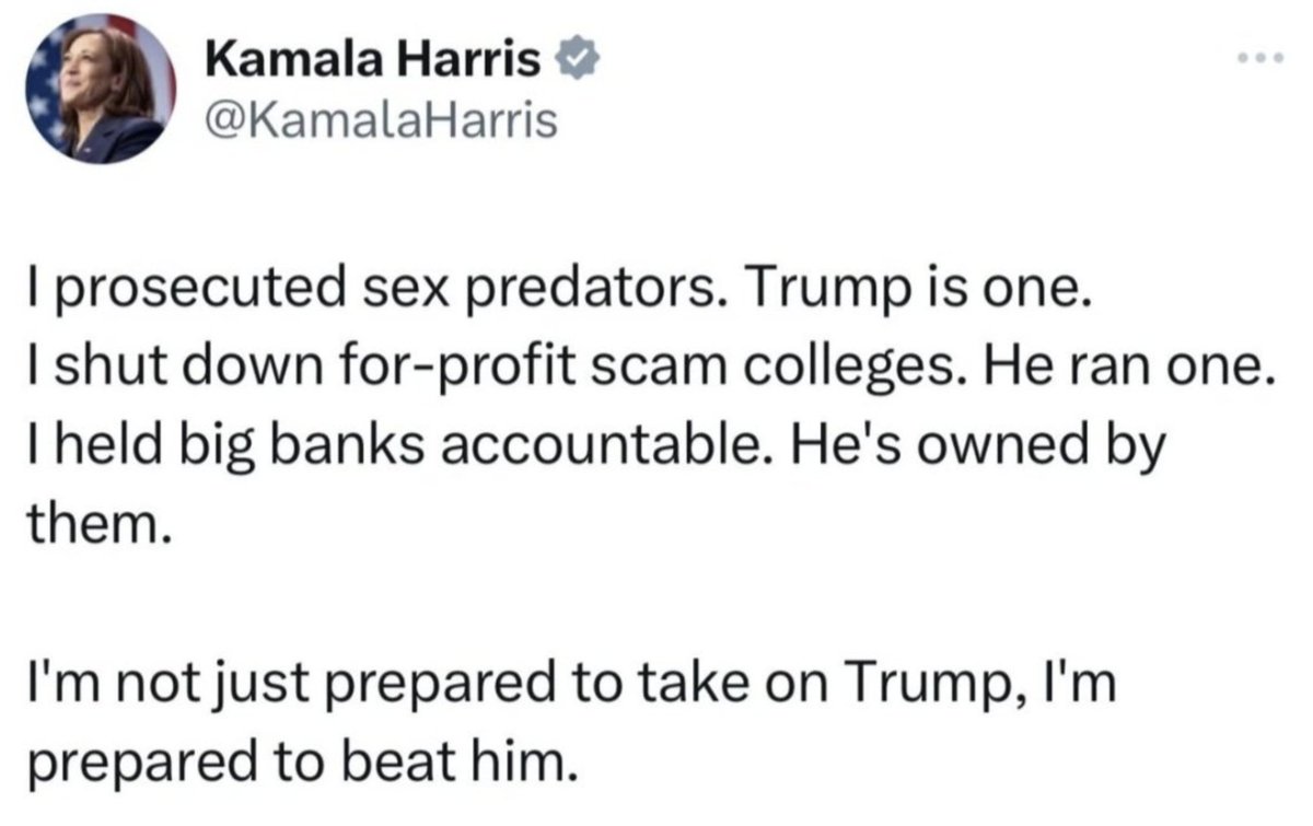 CalltoActivism's tweet photo. Kamala won't be playing around. https://t.co/rDlCbw6xWA