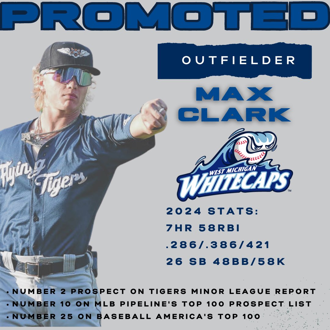 Congratulations to Max Clark on his promotion to High-A West Michigan.