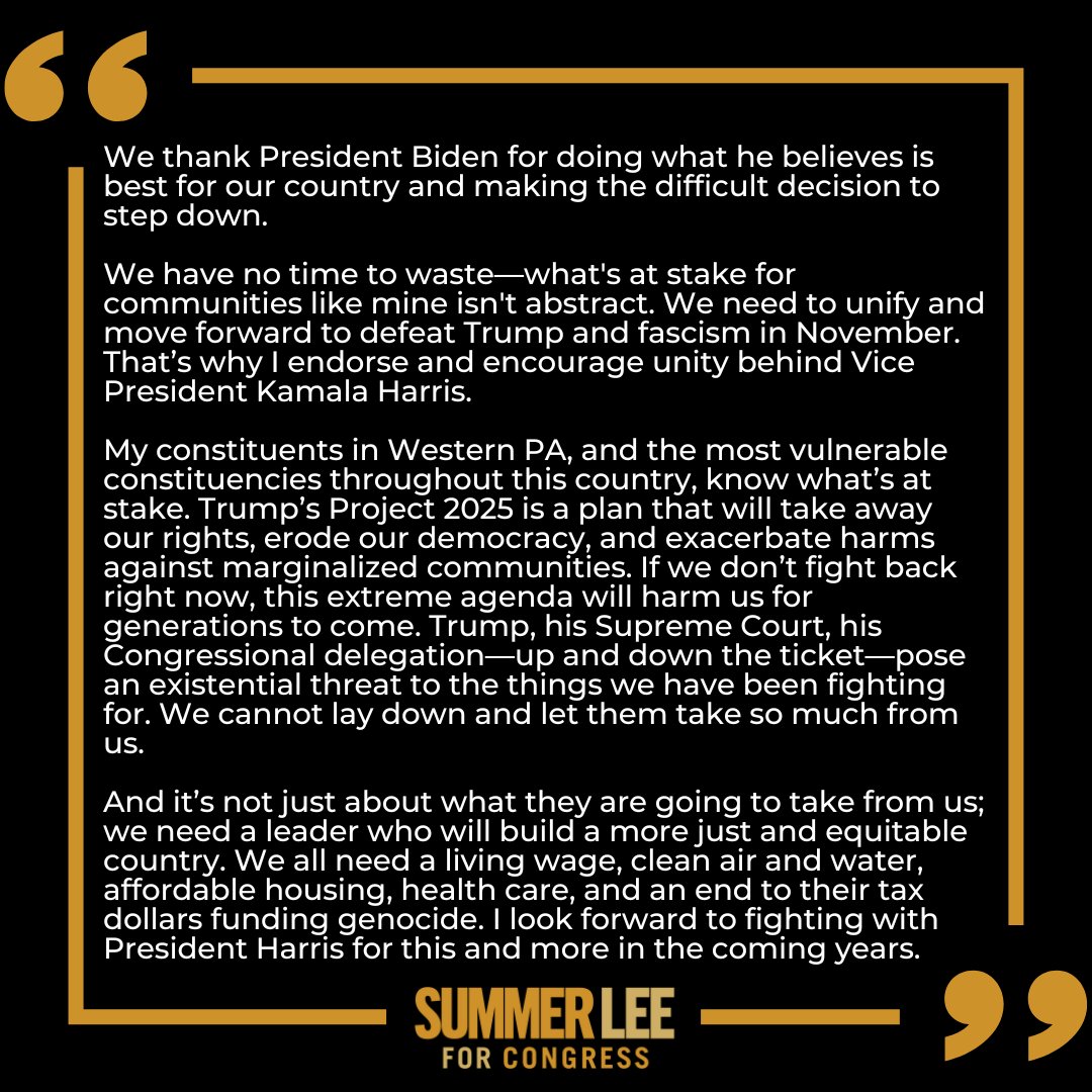 Summer Lee's Black and Gold Statement Image
