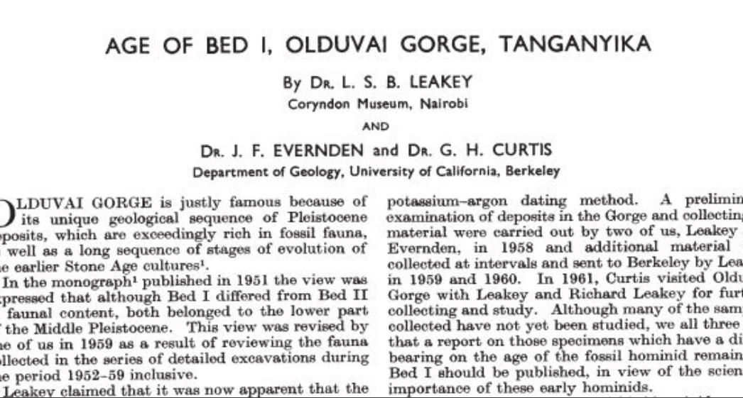 #OnThisDay in 1961, the age of Olduvai Gorge's Bed I was revealed, effectively doubling the known timescale of human evolution and dramatically altering our understanding of the past.