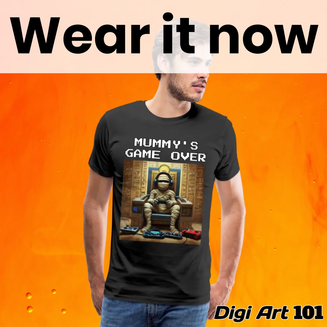 DigiArt101's tweet photo. Get your "Mummy's Game Over" T-shirt! Featuring a cool mummy gaming with modern consoles, this design blends ancient history with modern fun. Order now!

https://t.co/sm9X00K3Ci

#Dems #Shapiro #Newsom #Whitmer #Joever #Hunter #The DNC #Bernie https://t.co/kBi8ADbtso
