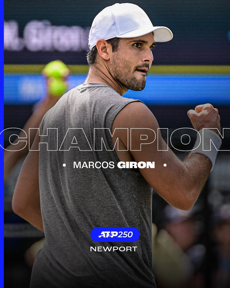 atptour's tweet image. First ATP title ☑️🏆🔥

@marcos_giron93 claims the victory over Michelsen 6-7(4) 6-3 7-5

@TennisHalloFame | 
#InfosysHallOfFameOpen