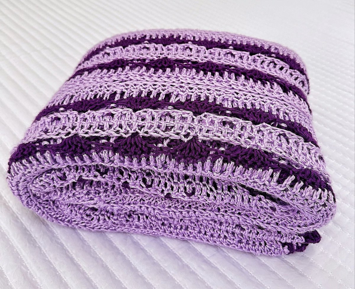 Magnoliabay_'s tweet photo. This gorgeous hand crochet purple blanket has an intricate open weave pattern. It’s super squishy with a beautiful soft drape. The oversized throw features lavender with stripes of plum, perfect for a lover of purple.

Size: 78” x 89”

Linked below💜

#crochet #blanket #throw https://t.co/SxCayl7I5v