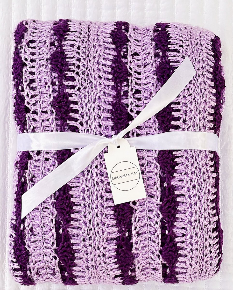 Magnoliabay_'s tweet photo. This gorgeous hand crochet purple blanket has an intricate open weave pattern. It’s super squishy with a beautiful soft drape. The oversized throw features lavender with stripes of plum, perfect for a lover of purple.

Size: 78” x 89”

Linked below💜

#crochet #blanket #throw https://t.co/SxCayl7I5v