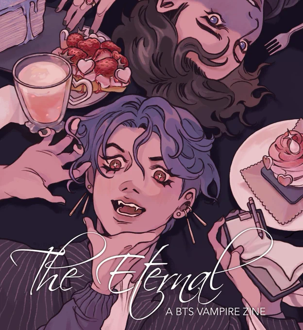  Preview of my spread for  ! for the vampire-cafe-sweet treat crossover audience !!!   POs open now  btsvampirezine.bigcartel.com