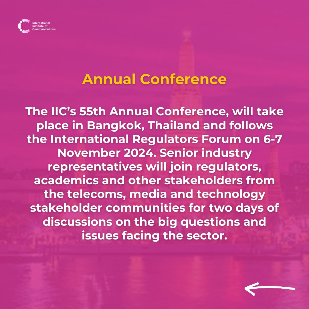 The IIC Communications Policy &amp; Regulation week 2024 is just a few months away.

bit.ly/3WcFIFC
