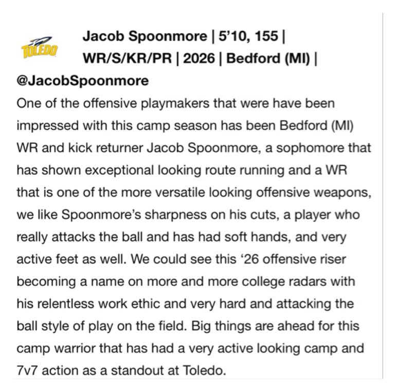 JacobSpoonmore's tweet image. Thank you @sixstarfootball for writing up about me.
